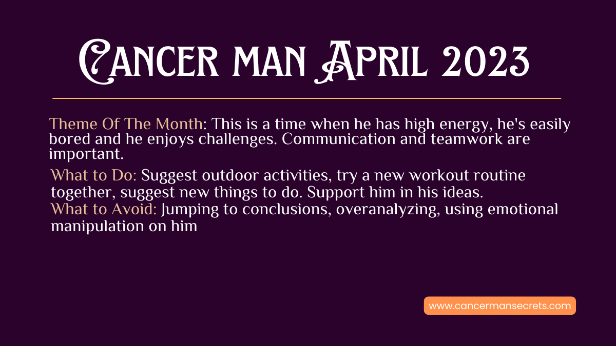 cancer man april horoscope 2023